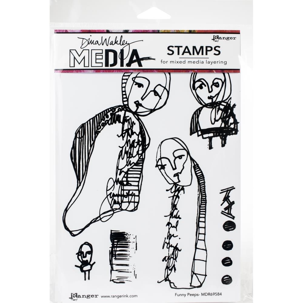 Dina Wakley Media Cling Stamps - Funny Peeps - Crafty Divas