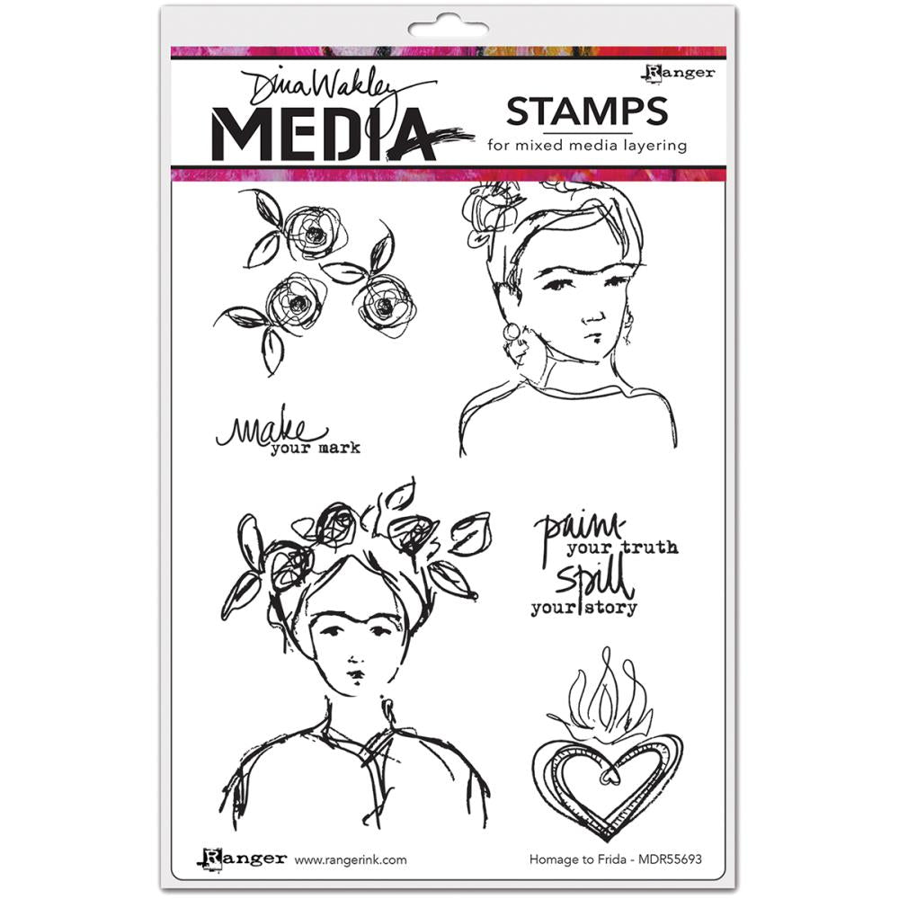 Dina Wakley Media Cling Stamps - Homage To Frida - Crafty Divas