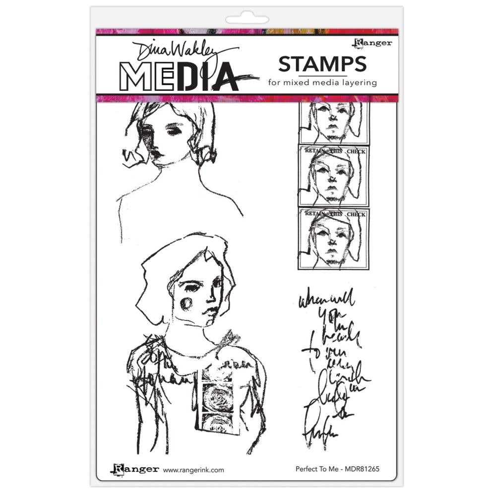Dina Wakley Media Cling Stamps - Perfect To Me - Crafty Divas