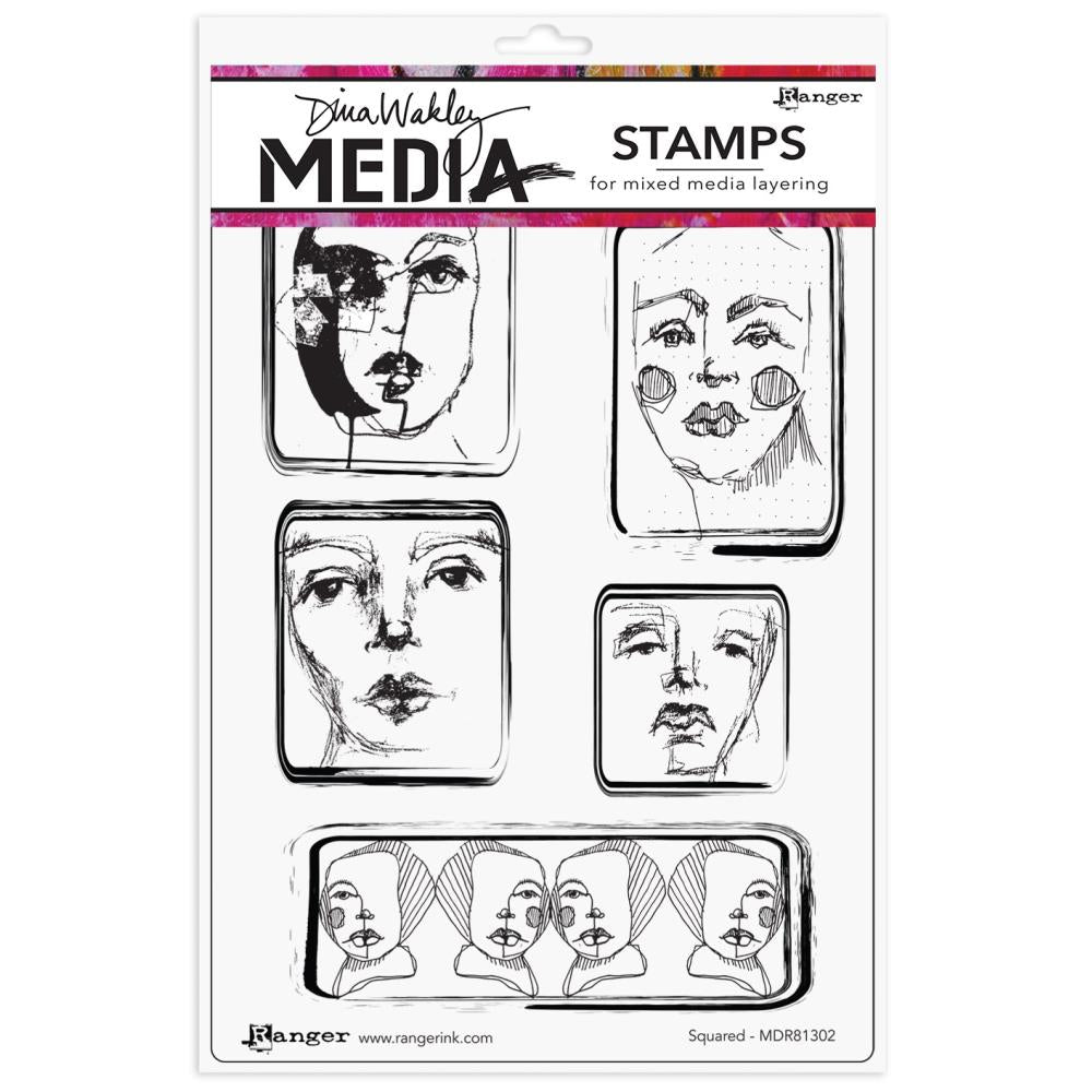 Dina Wakley Media Cling Stamps - Squared - Crafty Divas