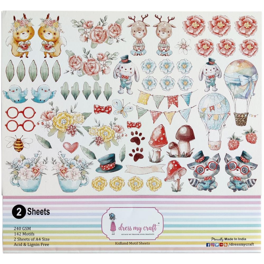 Dress My Craft Image Sheet 240gsm A4 - Kidland Motif - Crafty Divas