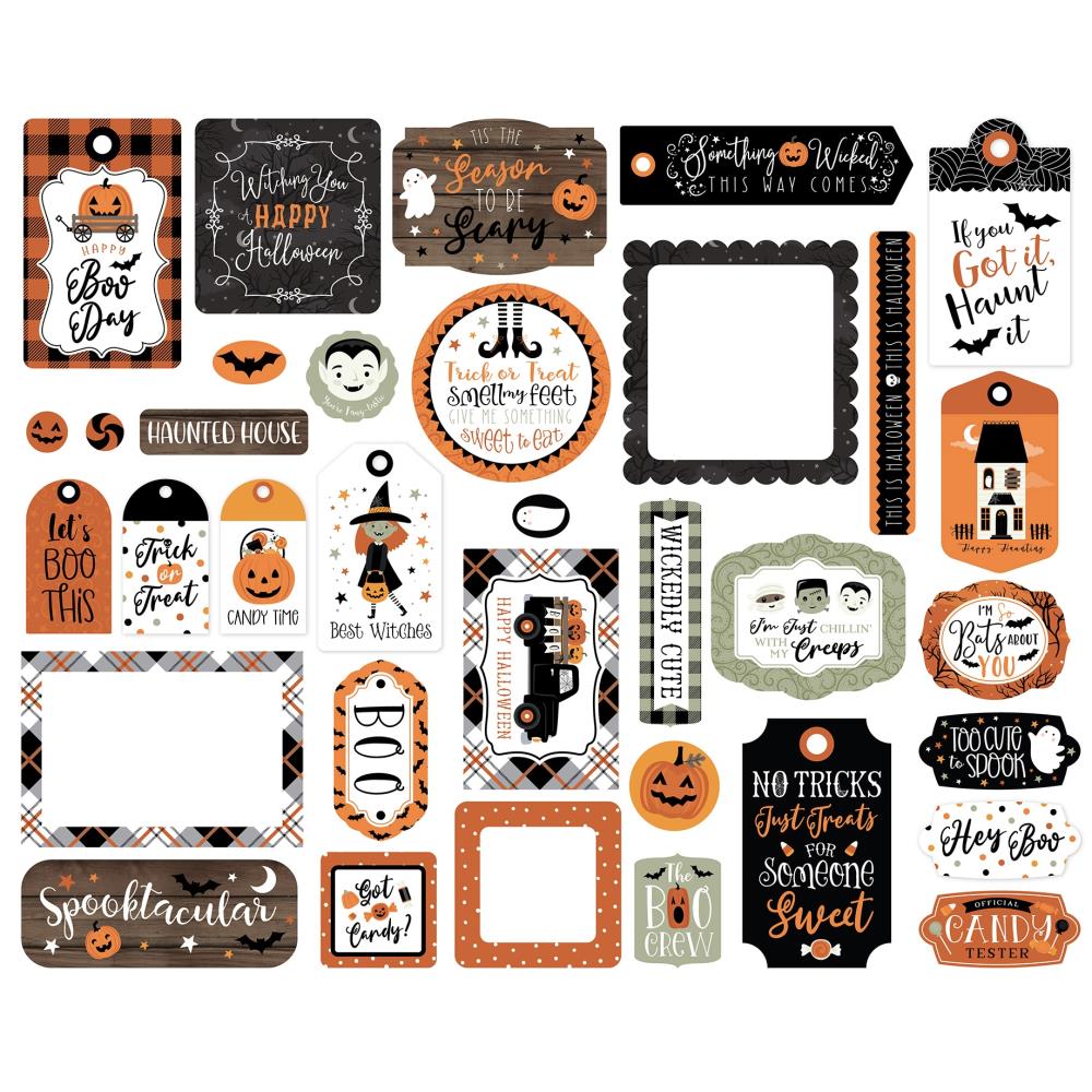 Echo Park Cardstock Ephemera - Frames & Tags Spooky - Crafty Divas