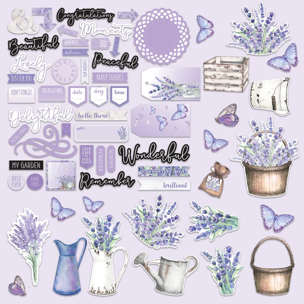 Ephmera Set - Lavender Love - 63pc - Crafty Divas