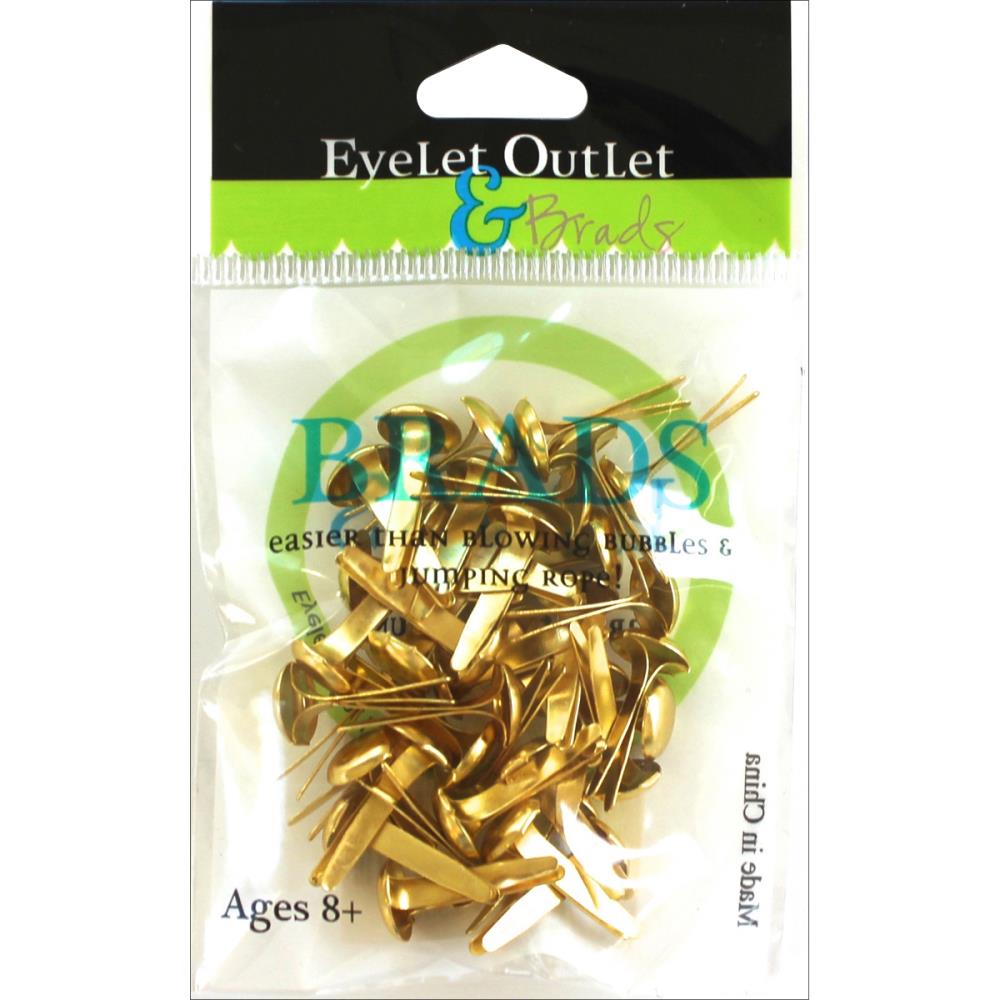 Eyelet Outlet Round Brads 8mm - Gold - Crafty Divas
