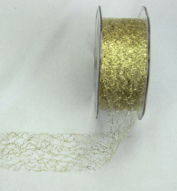 Fine MetalliFine Metallic Mesh c Mesh 38mm - Gold - Crafty Divas