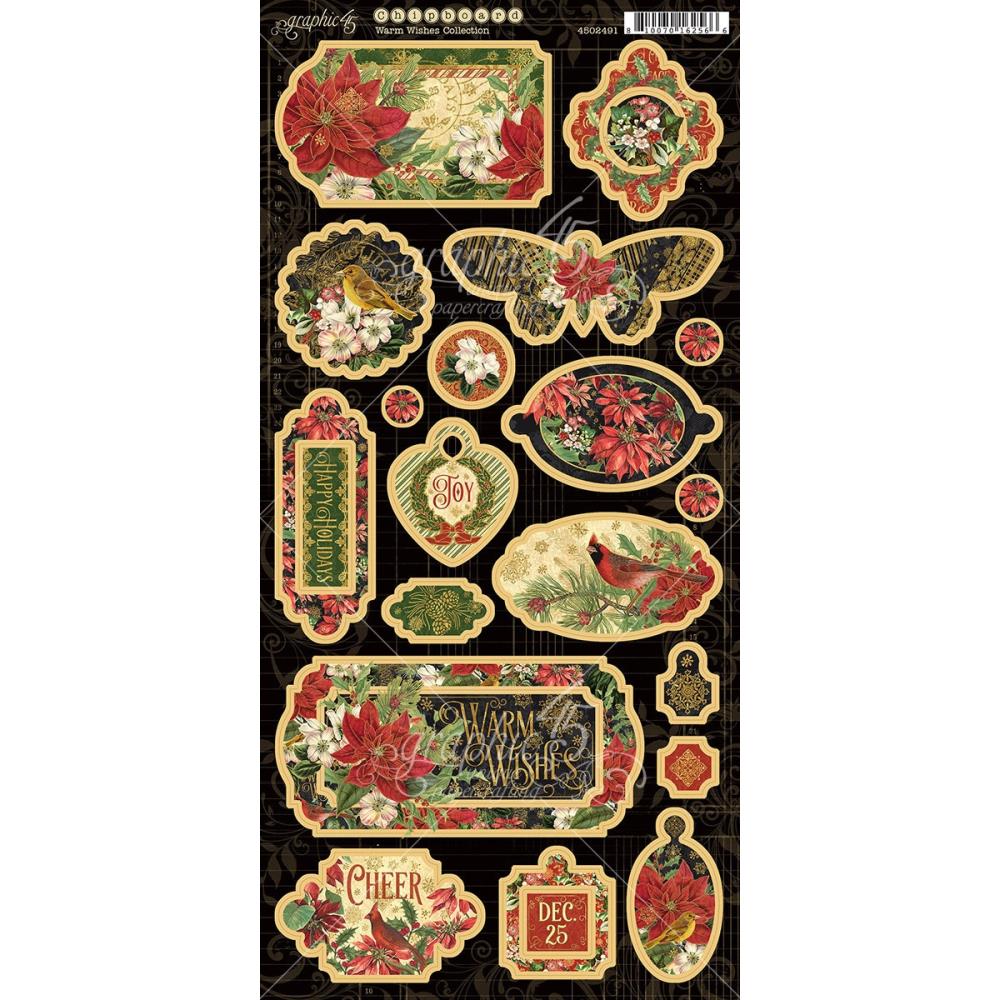 Graphic 45 - Chipboard Die-Cuts - Warm Wishes - Crafty Divas