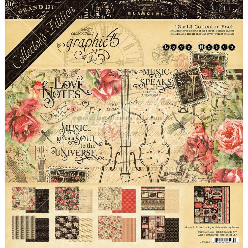 Graphic 45 - Deluxe Collector's Edition Pack 12x12 - Love Notes - Crafty Divas