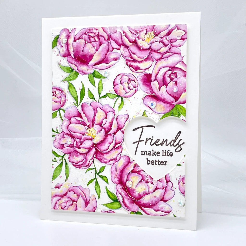 Pinkfresh Studio Clear Stamp Set - Peony Print