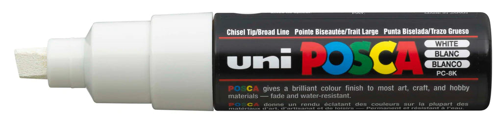 POSCA PC 8K Paint Marker - Chisel Tip - White
