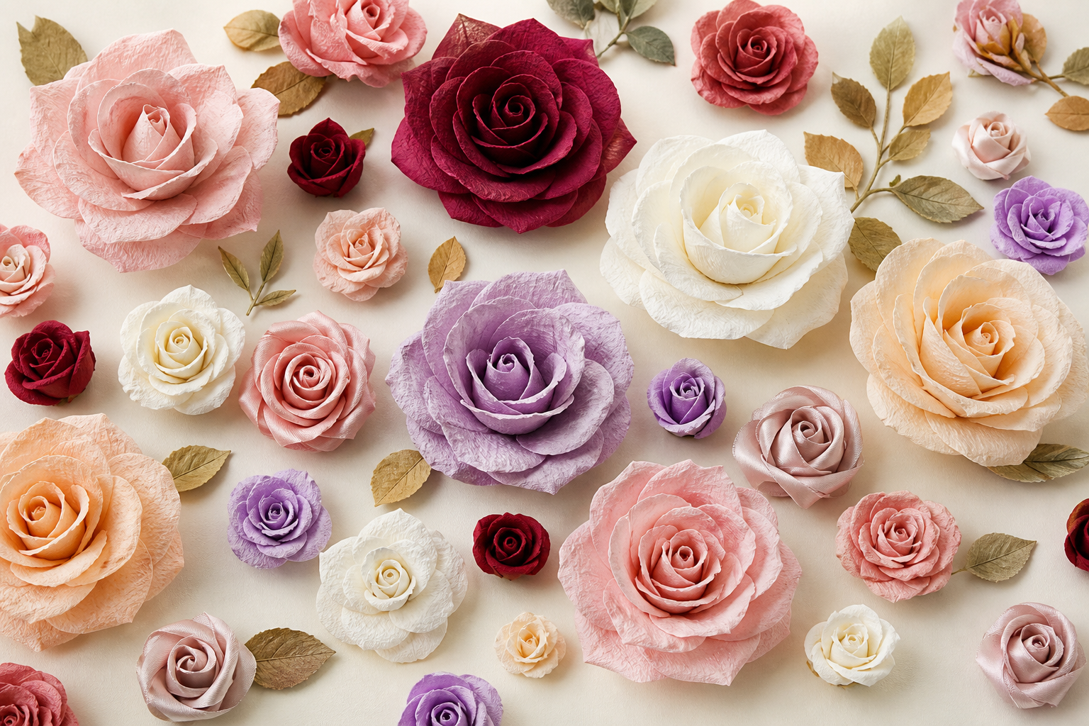 Paper Roses & Ribbon Roses