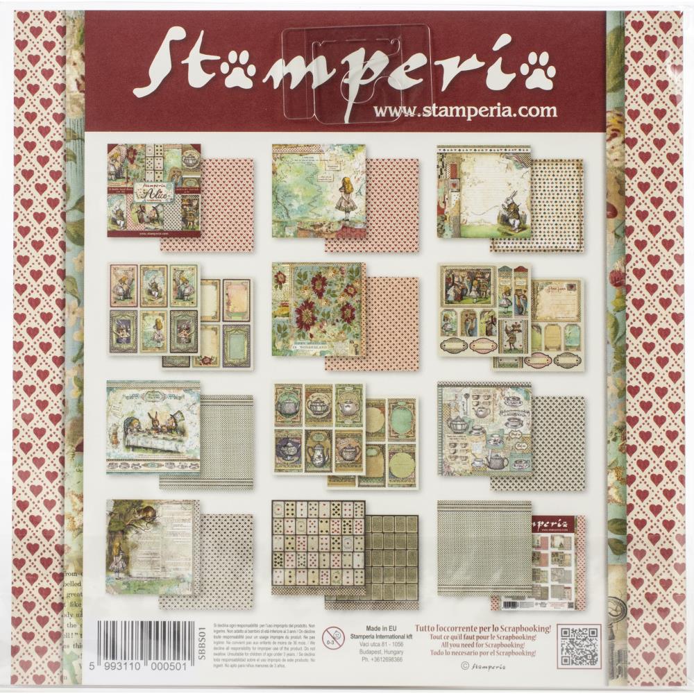 Stamperia Double-Sided Paper Pad 8x8 - Alice In Wonderland