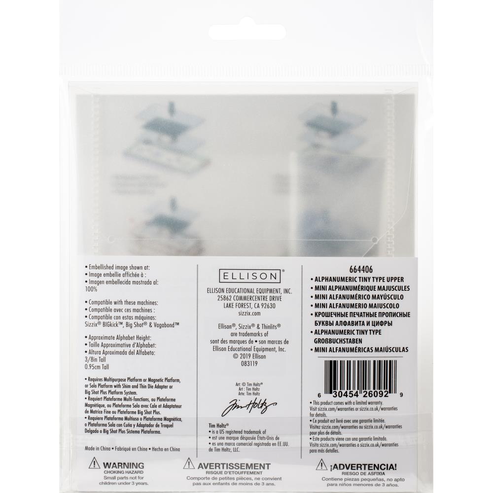 Sizzix Thinlits Dies By Tim Holtz - Alphanumeric Tiny Type Upper