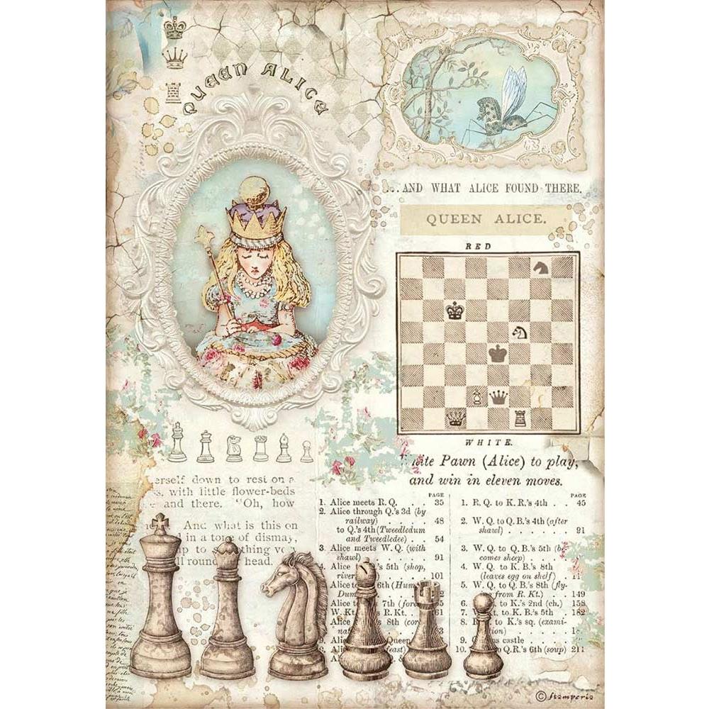 Stamperia Rice Paper Sheet A4 - Queen Alice
