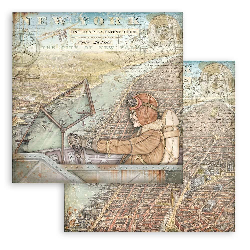 Stamperia Double-Sided Paper Pad - 12x12 - Sir Vagabond Aviator