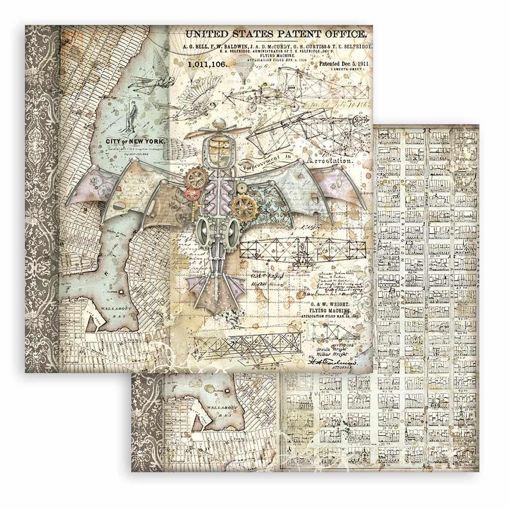 Stamperia Double-Sided Paper Pad - 12x12 - Sir Vagabond Aviator