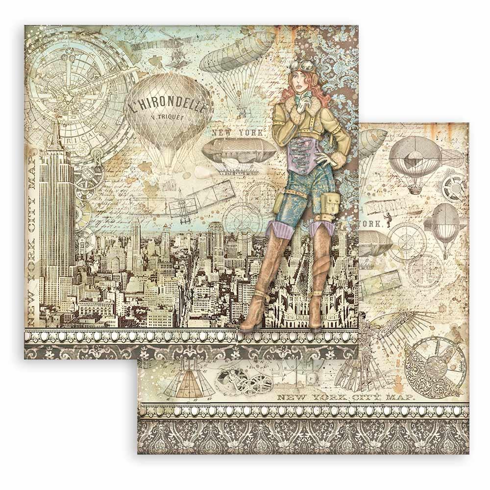 Stamperia Double-Sided Paper Pad - 12x12 - Sir Vagabond Aviator