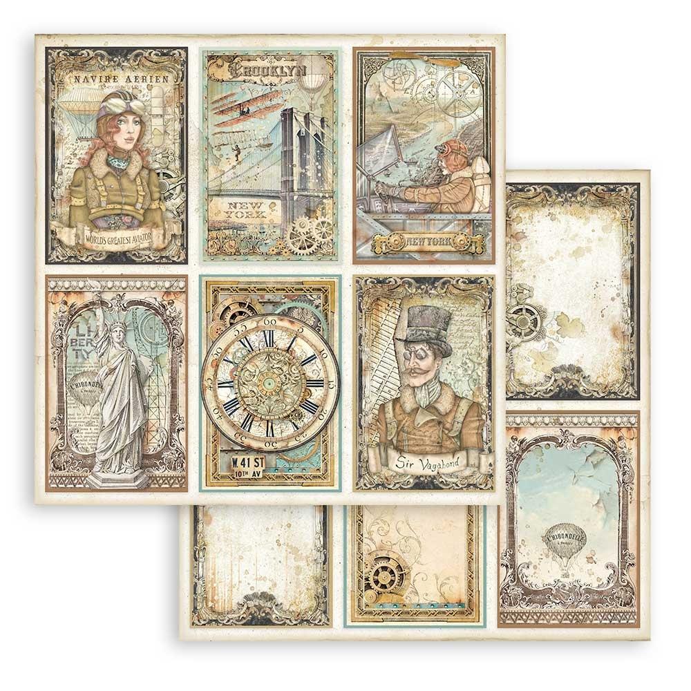 Stamperia Double-Sided Paper Pad - 8x8 - Sir Vagabond Aviator