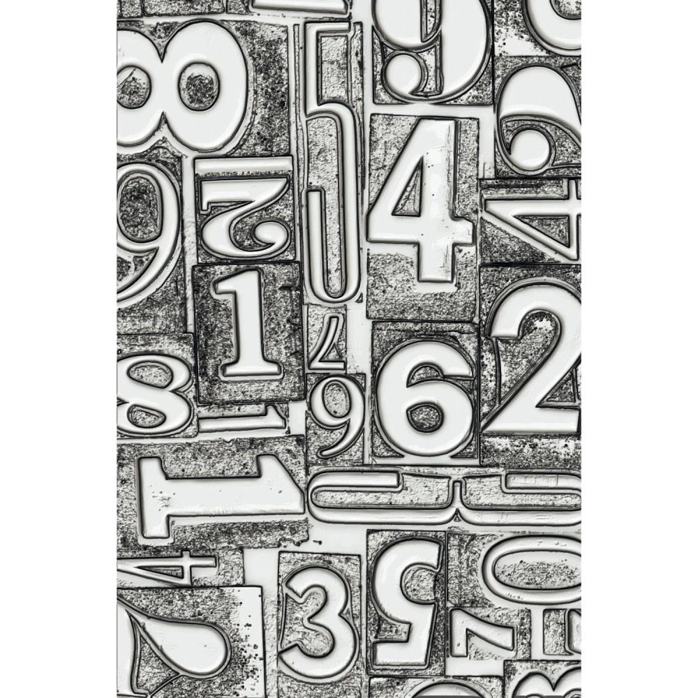 Sizzix 3D Texture Fades Embossing Folder By Tim Holtz - Numbered