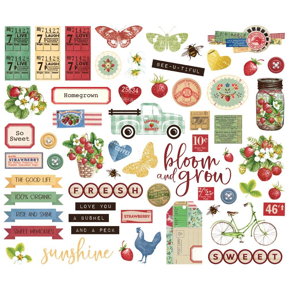 Simple Stories - Simple Vintage Berry Fields Bits & Pieces Die-Cuts