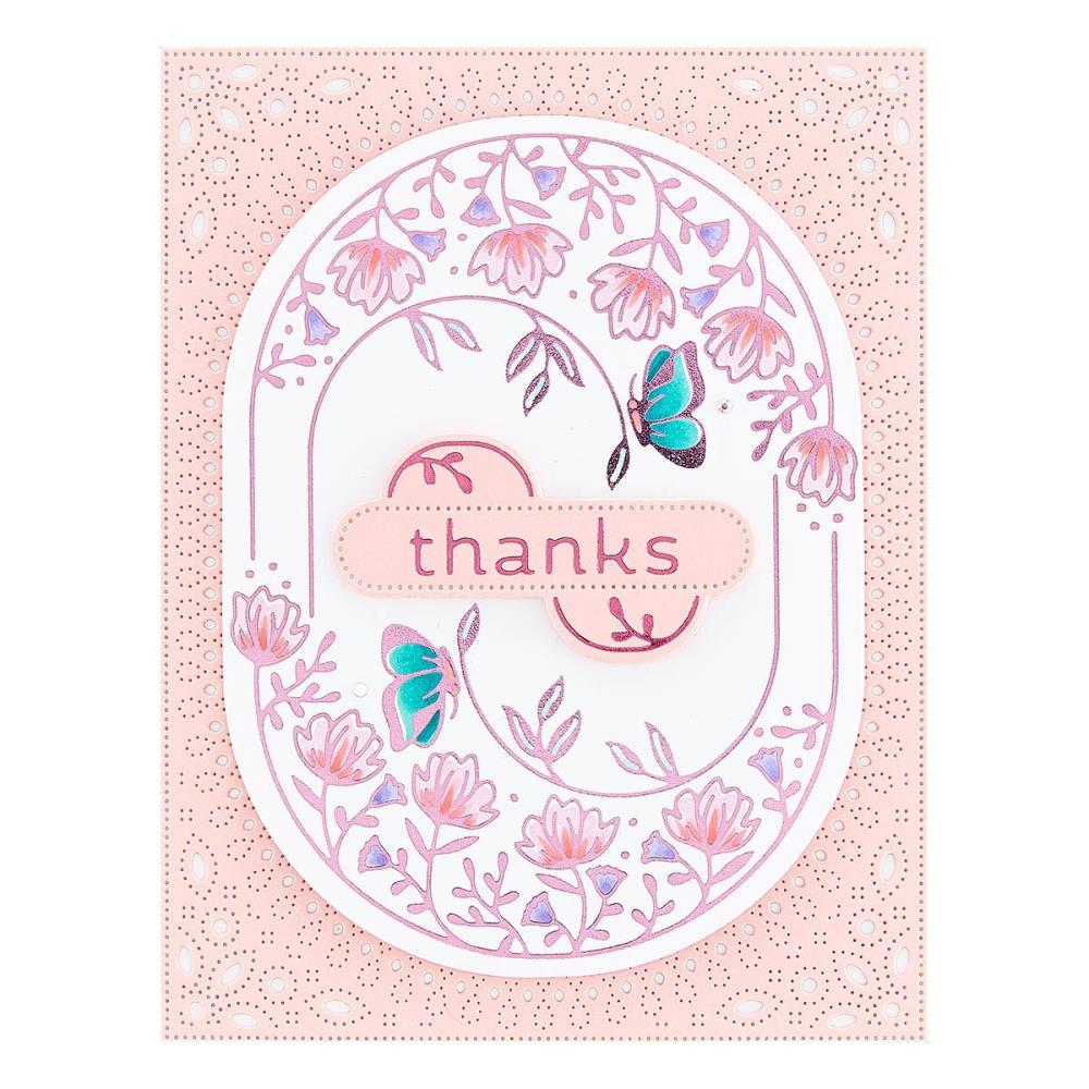 Spellbinders Glimmer Hot Foil Plate & Die From Stylish Ovals - Stylish Oval Thanks