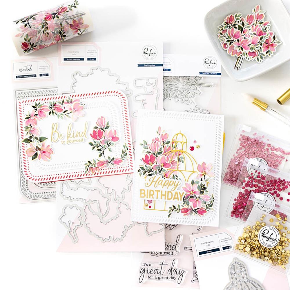 Pinkfresh Studio Die Essentials - Rounded & Braided Rectangle