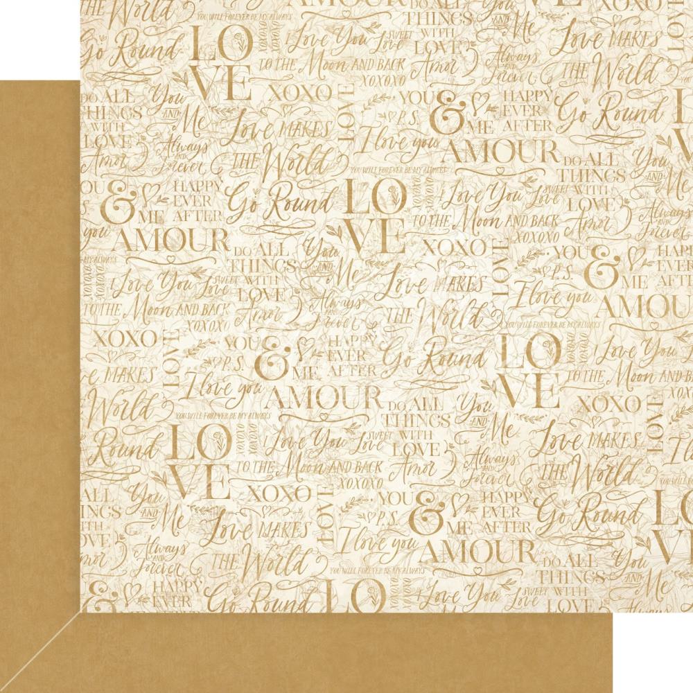 Graphic 45 - Patterns & Solids Double-Sided Paper Pad 12X12 - P.S. I Love You