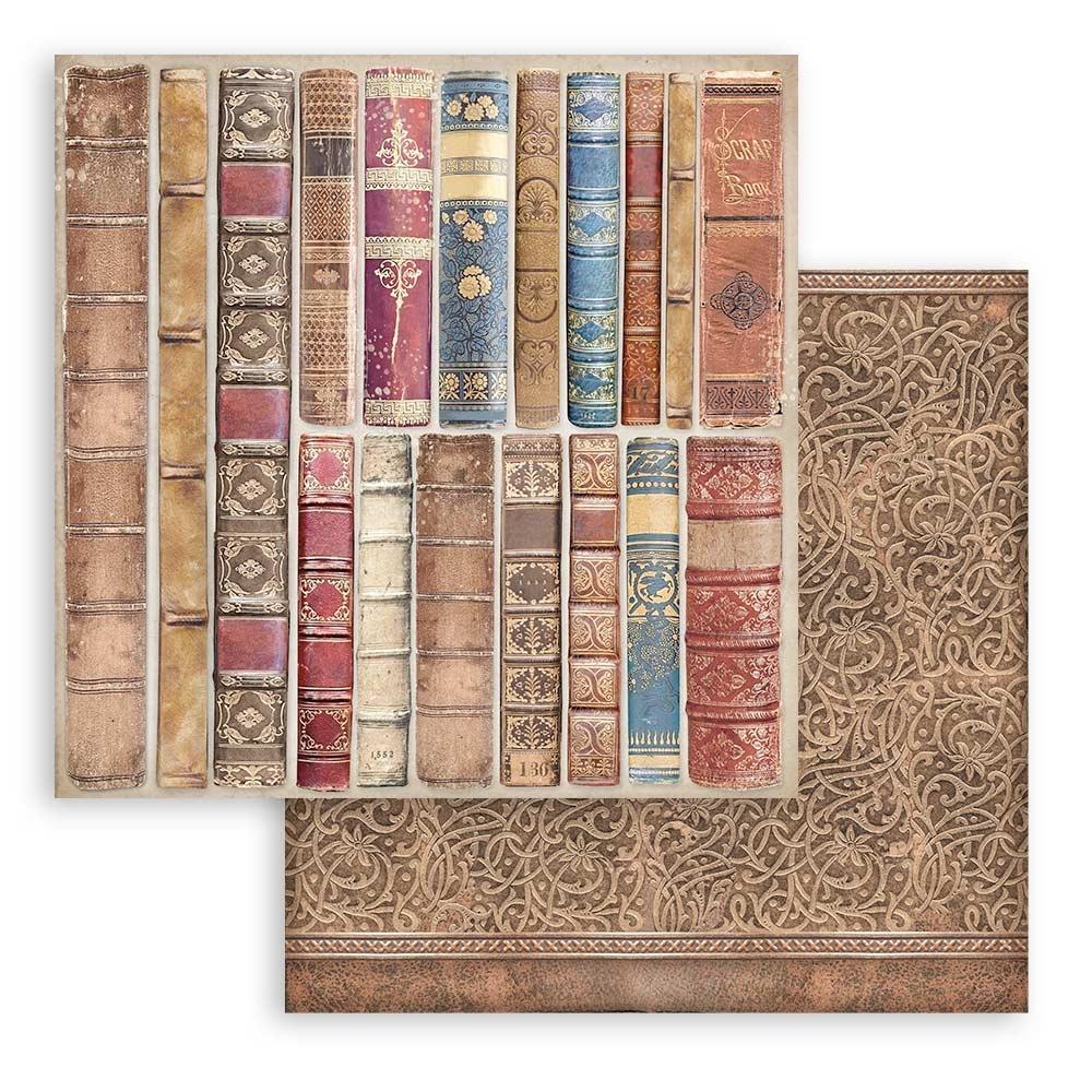 Stamperia Backgrounds Double-Sided Paper Pad 12x12 - Vintage Library