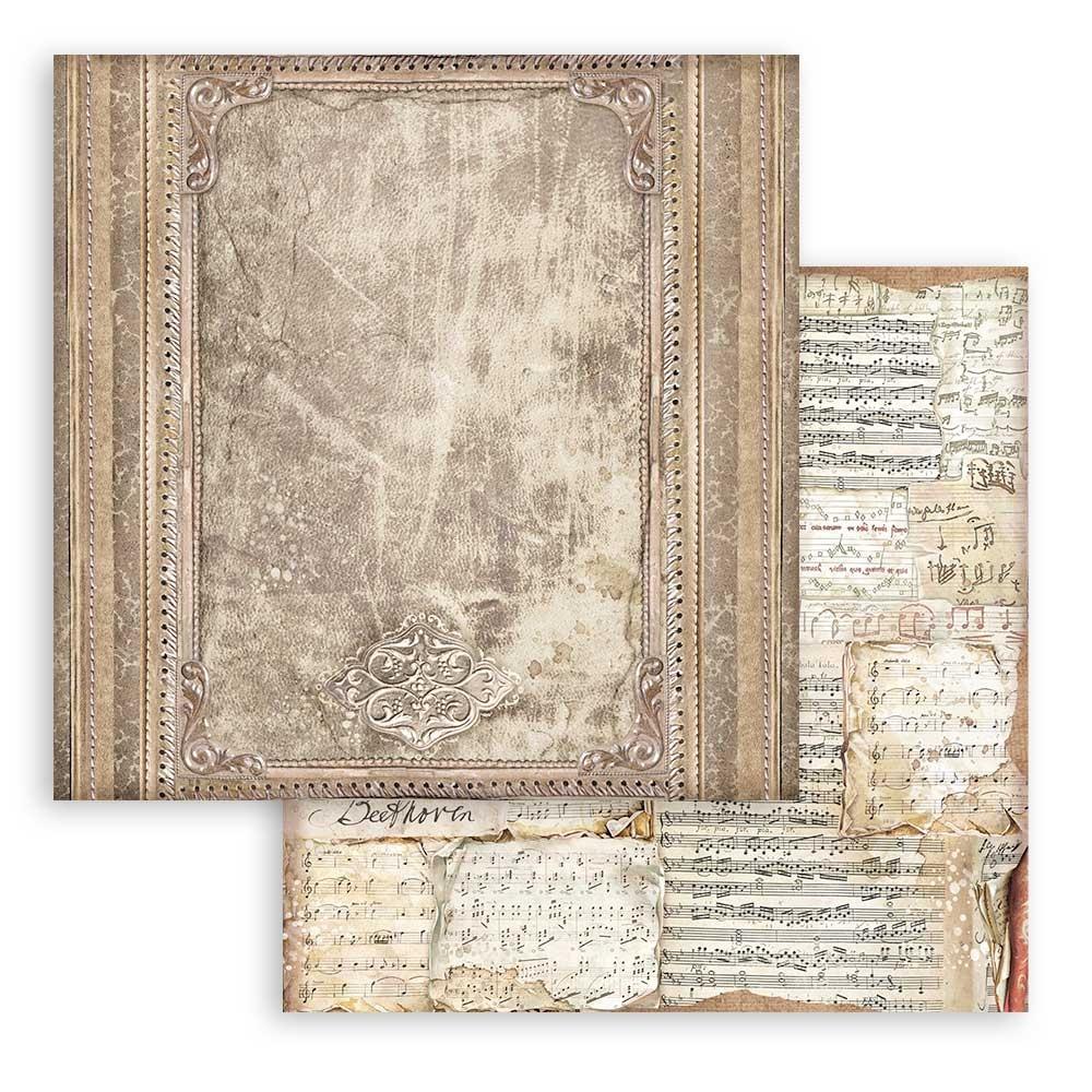 Stamperia Backgrounds Double-Sided Paper Pad 12x12 - Vintage Library