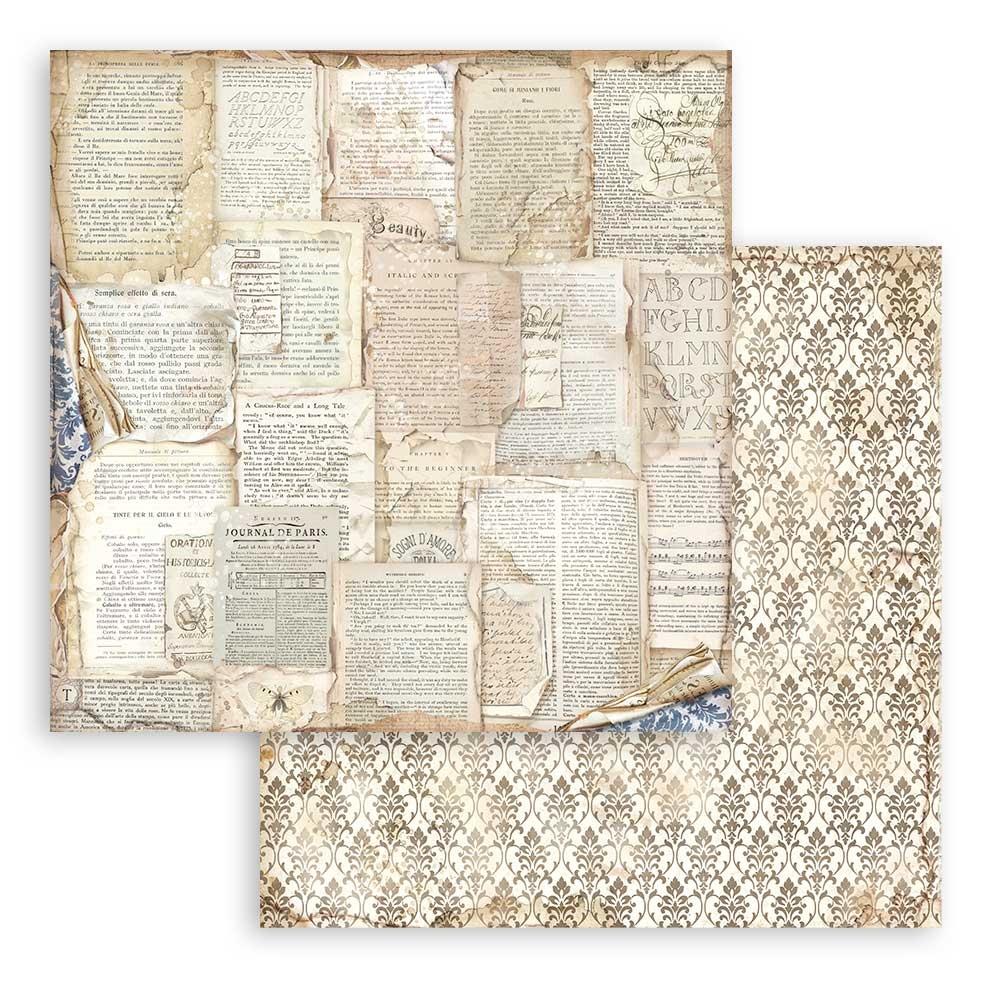 Stamperia Backgrounds Double-Sided Paper Pad 12x12 - Vintage Library