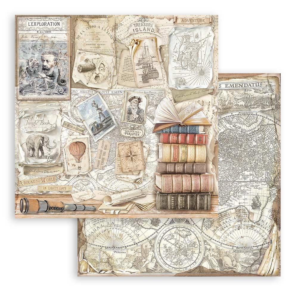 Stamperia Double-Sided Paper Pad 8x8 - Vintage Library