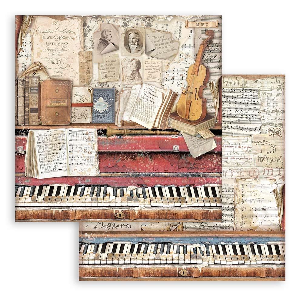 Stamperia Double-Sided Paper Pad 8x8 - Vintage Library