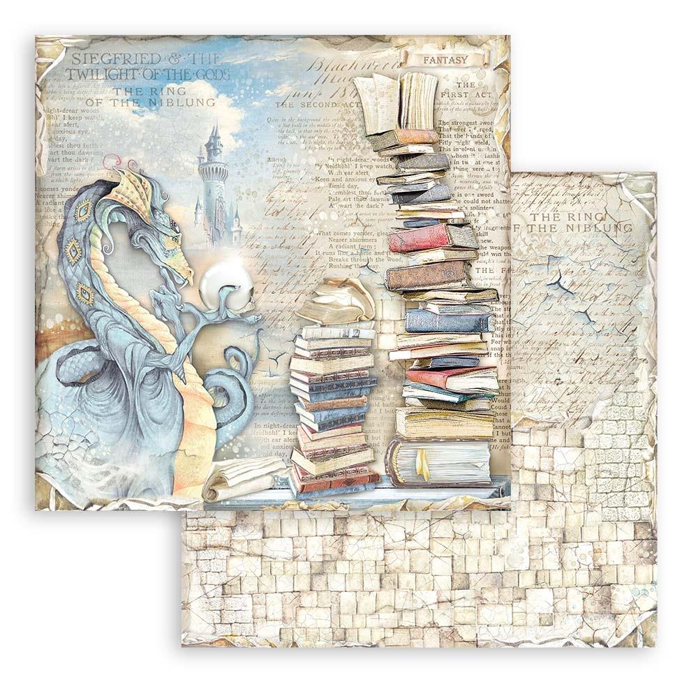 Stamperia Double-Sided Paper Pad 8x8 - Vintage Library