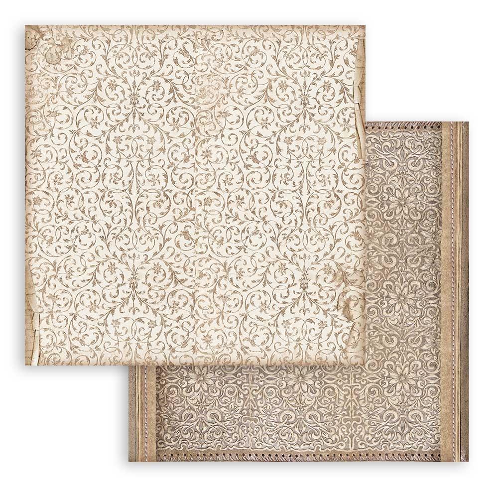 Stamperia Backgrounds Double-Sided Paper Pad 8x8 - Vintage Library