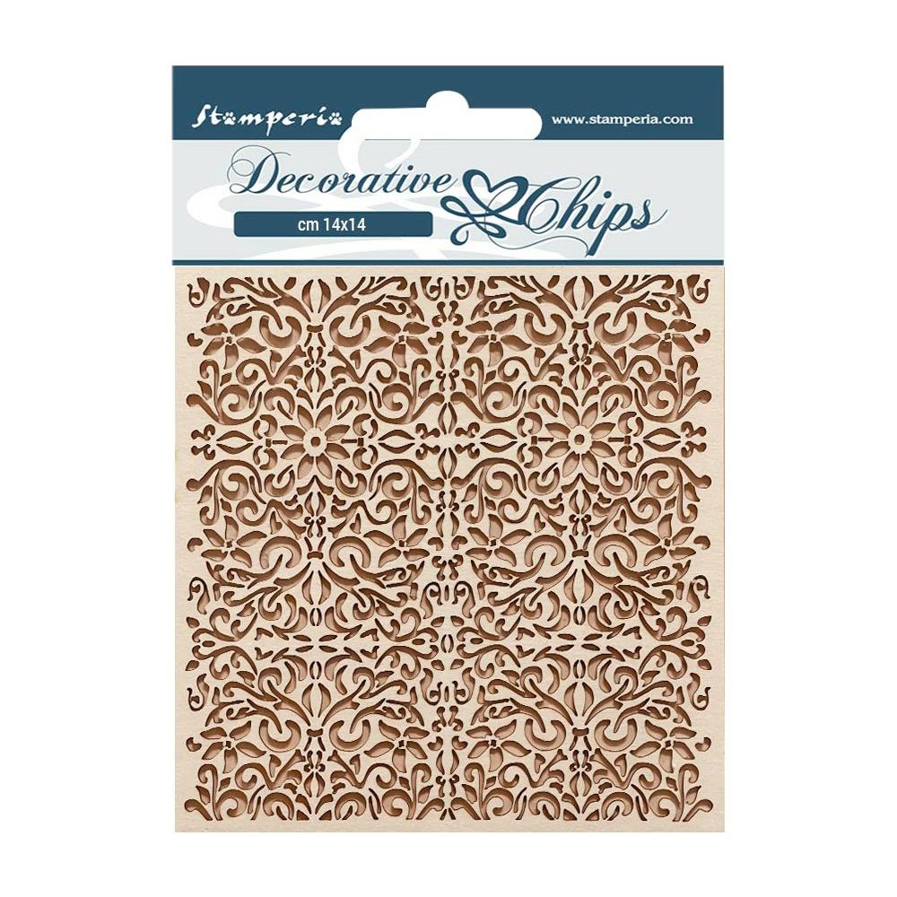 Stamperia Decorative Chips - Vintage Library Pattern