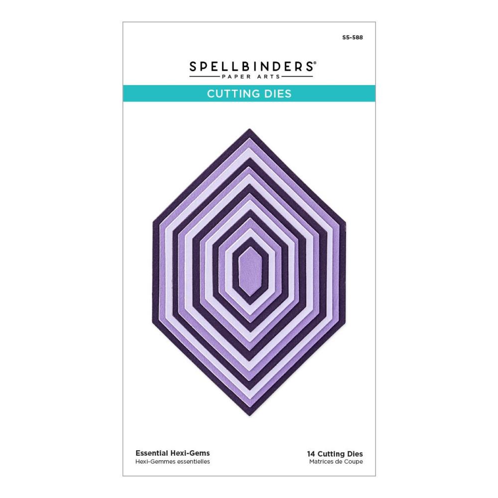 Spellbinders Etched Dies - Essential Hexi Gems