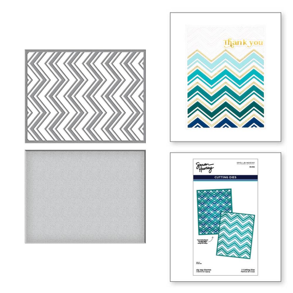 Spellbinders Etched Dies - Zig Zag Chevron - Photosynthesis
