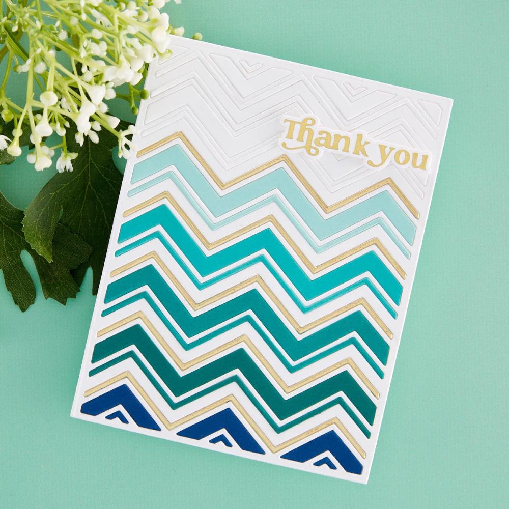 Spellbinders Etched Dies - Zig Zag Chevron - Photosynthesis