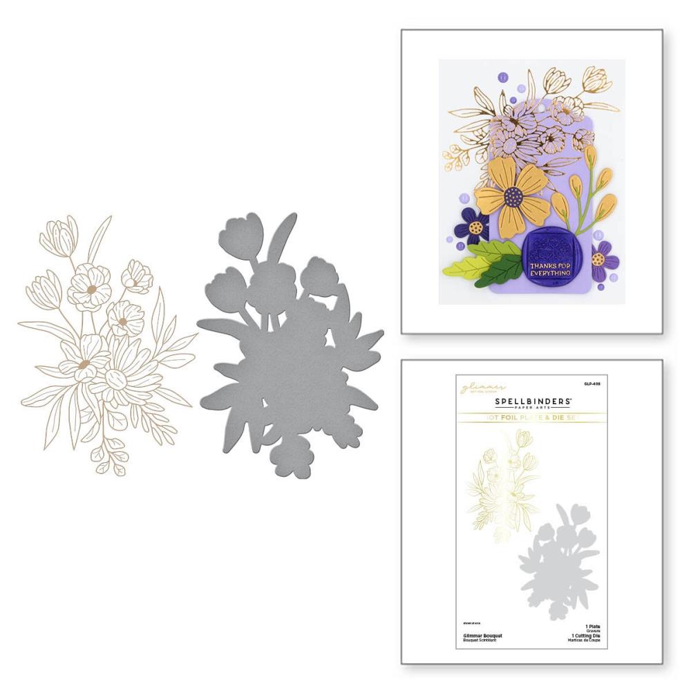 Spellbinders Glimmer Hot Foil Plate & Die Set - Bouquet