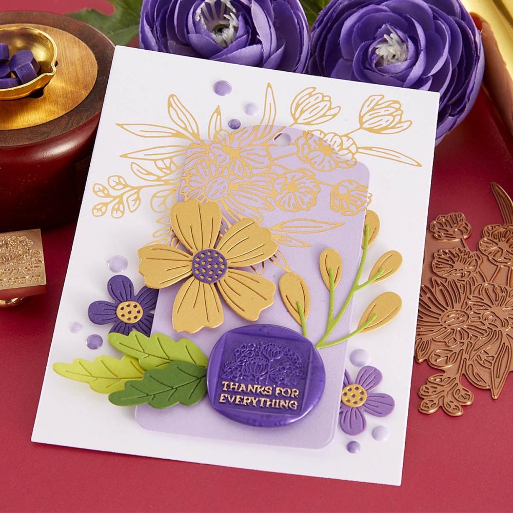 Spellbinders Glimmer Hot Foil Plate & Die Set - Bouquet