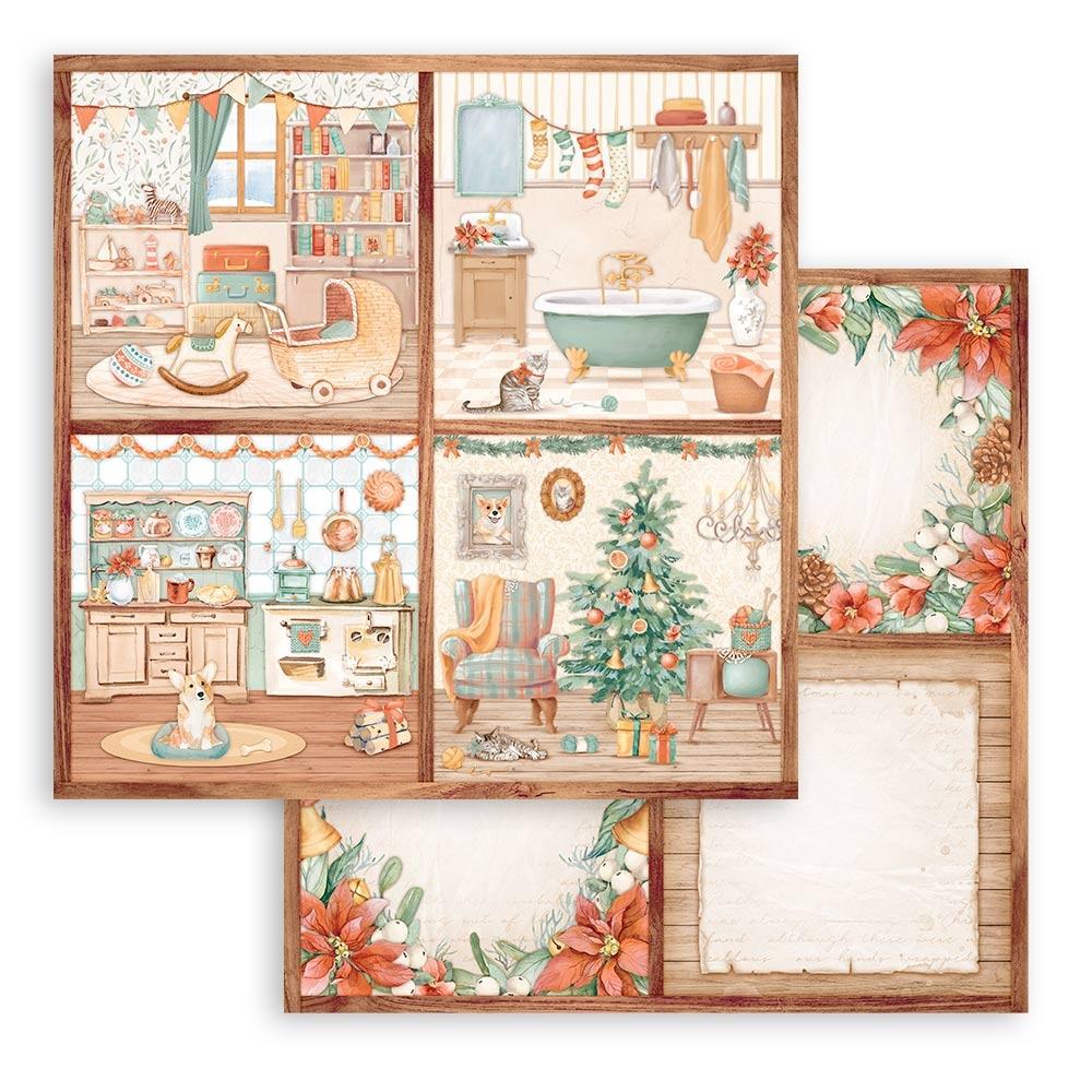 Stamperia Double-Sided Paper Pad 8x8 - All Around Christmas
