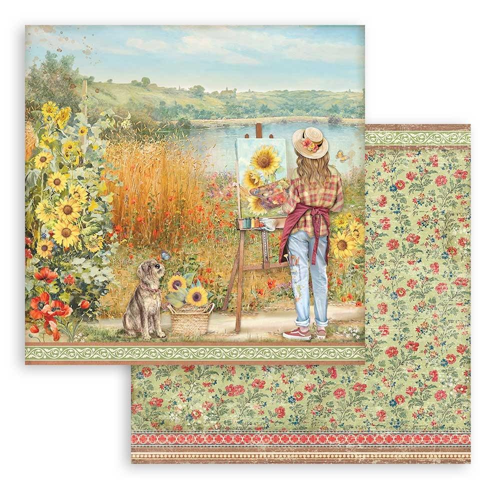 Stamperia Double-Sided Paper Pad 12x12 - Sunflower Art