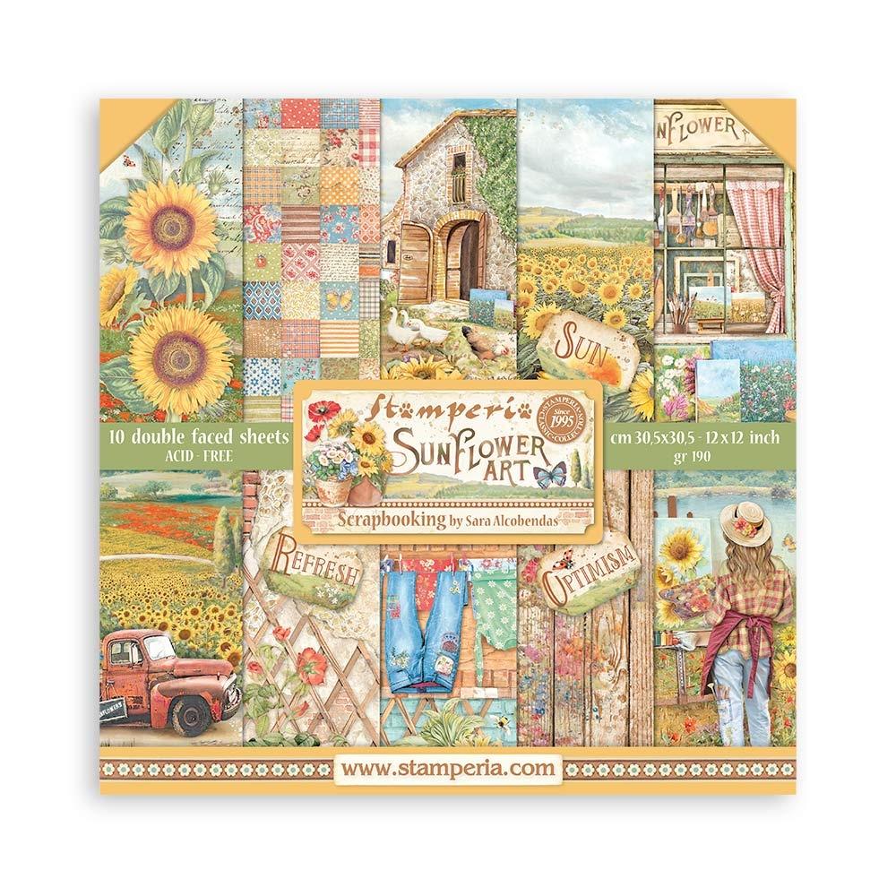 Stamperia Double-Sided Paper Pad 12x12 - Sunflower Art