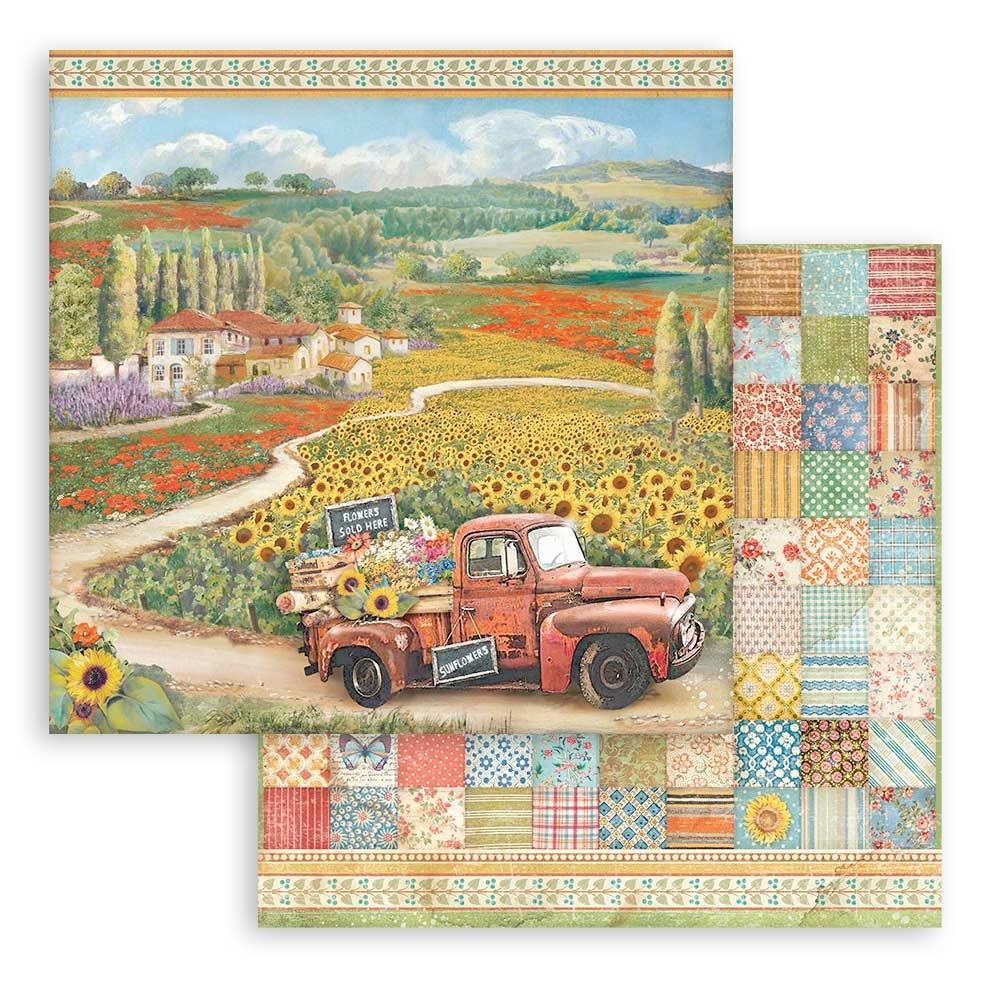 Stamperia Double-Sided Paper Pad 8x8 - Sunflower Art