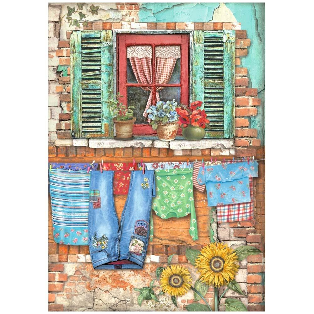 Stamperia Rice Paper Sheet A4 - Sunflower Art Window