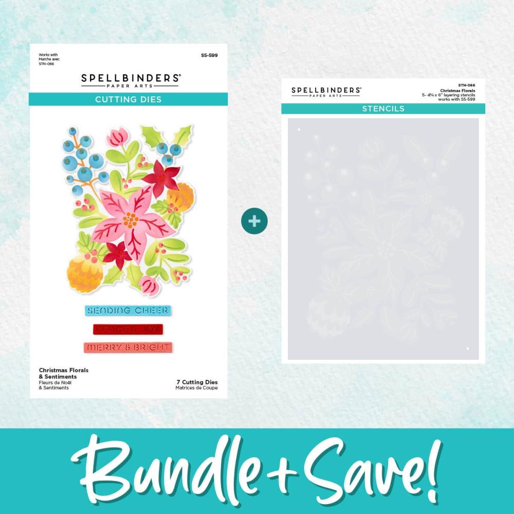 Spellbinders Stencil & Die Bundle - Christmas Florals The Classic Christmas