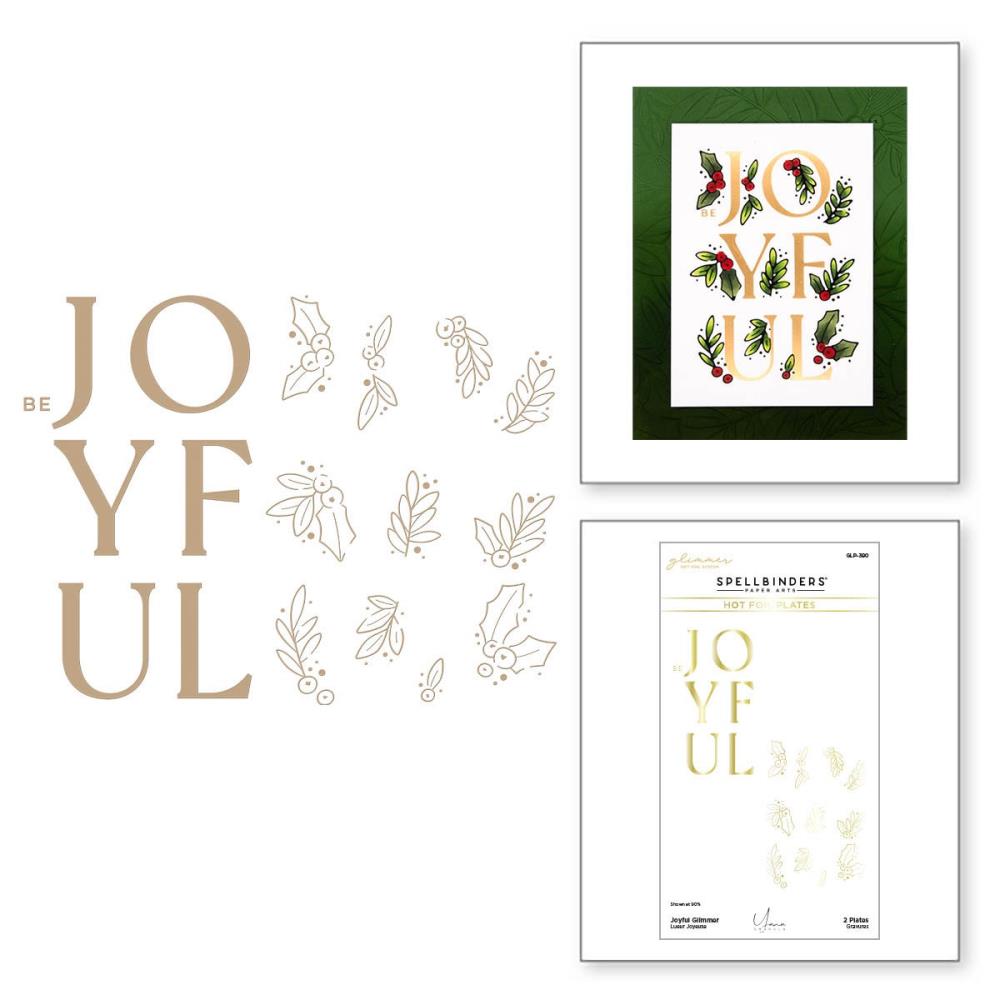 Spellbinders Glimmer Hot Foil Plate & Die - Joyful De-Light-Ful