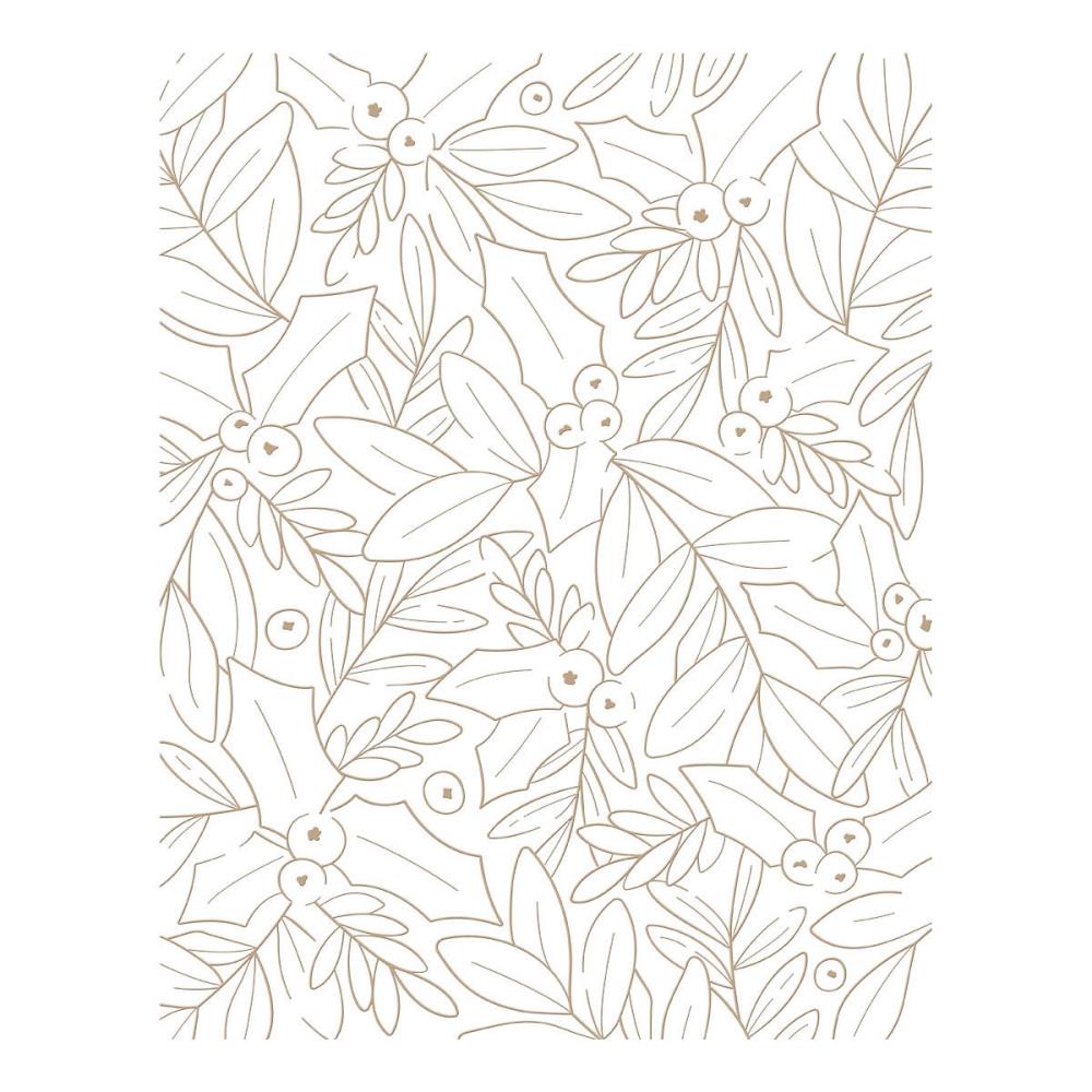 Spellbinders Glimmer Hot Foil Plates - Glimmer Holly Background. De-Light-Ful