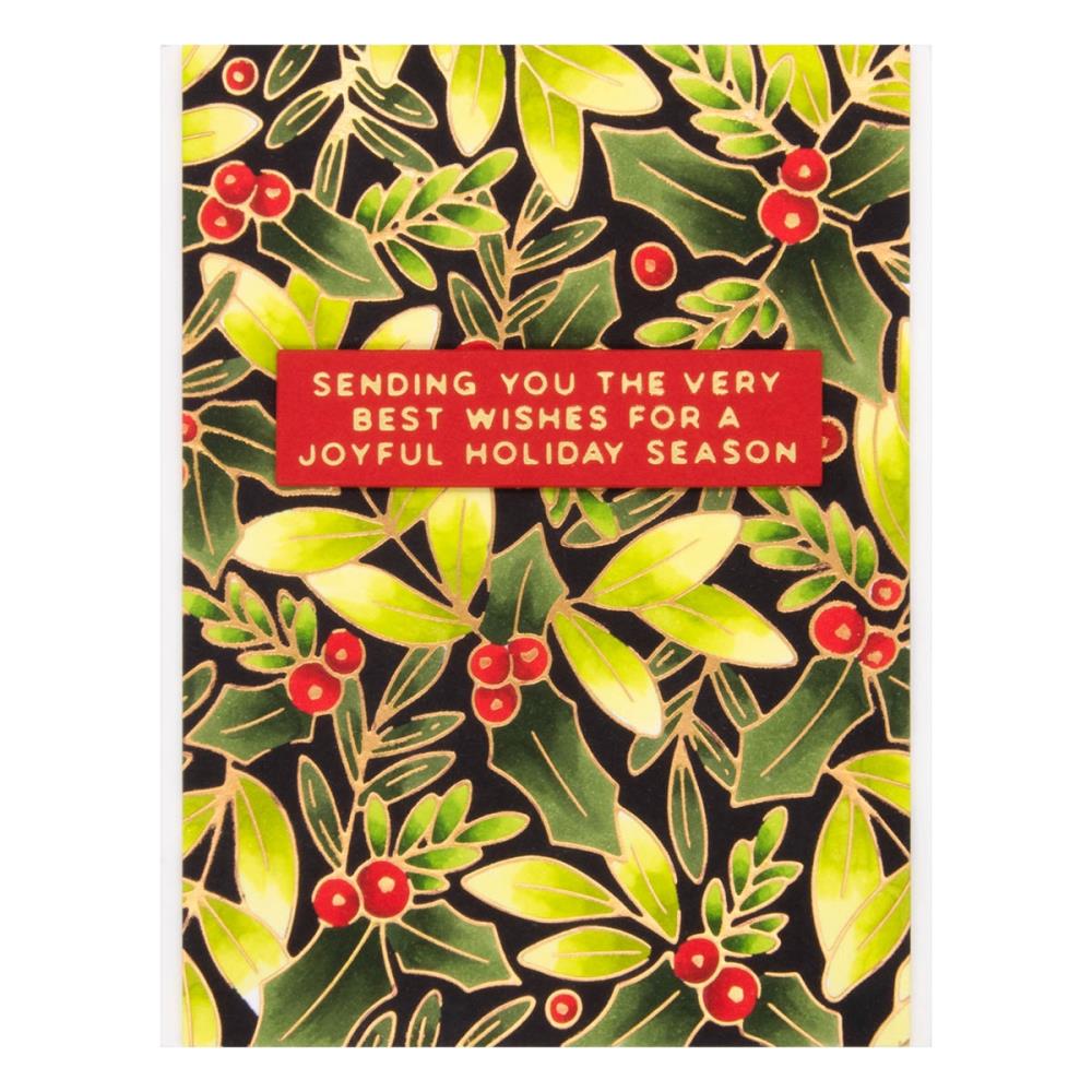 Spellbinders Glimmer Hot Foil Plates - Glimmer Holly Background. De-Light-Ful