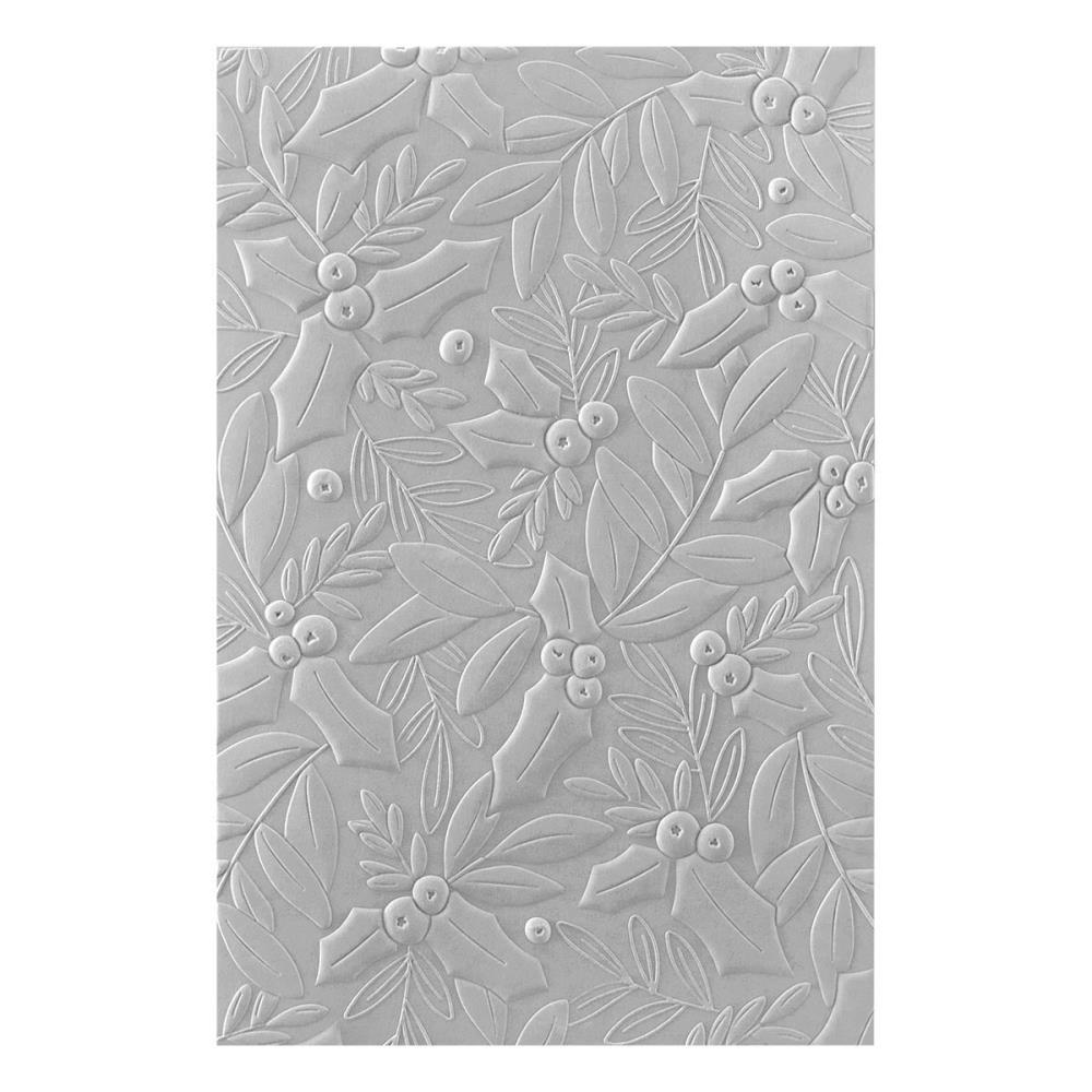Spellbinders 3D Embossing Folder - Holly & Foliage De-Light-Ful