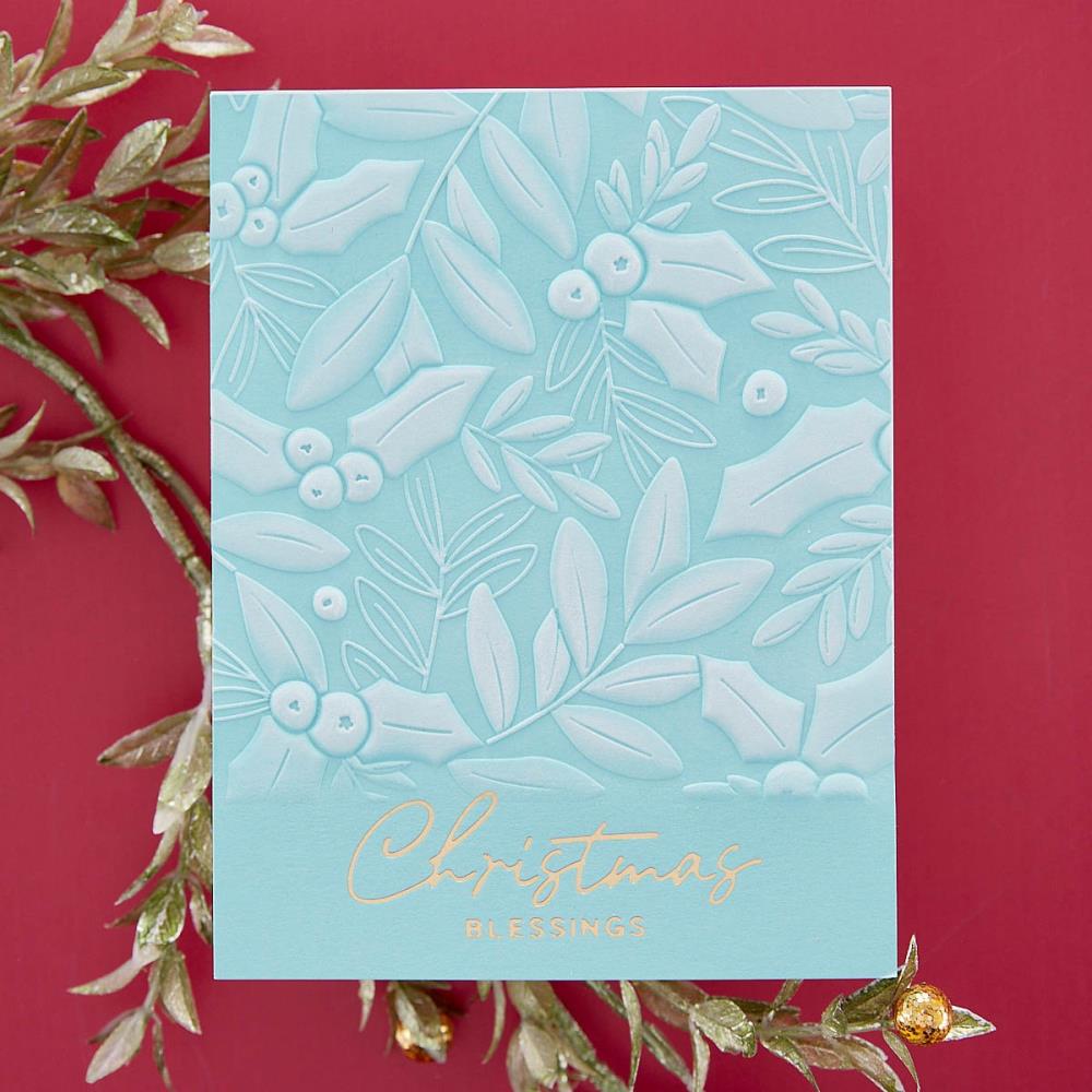 Spellbinders 3D Embossing Folder - Holly & Foliage De-Light-Ful